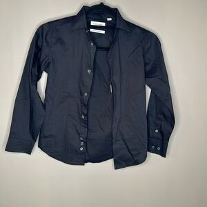 Calvin Klein boys slim fit stretch black button down size 8 NWOT